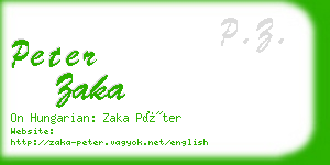 peter zaka business card